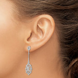 14k White Gold Diamond-cut Filigree Earrings