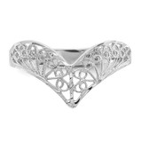 14k White Gold Diamond-Cut Filigree Ring - R1-9E89FCC3-8912