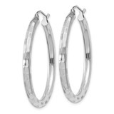 14k White Gold Diamond-cut Hoop Earrings - TF-0569BF6E-1424