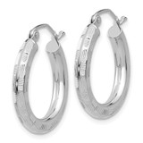 14k White Gold Diamond-cut Hoop Earrings - TF-B9E4C5AC-5368