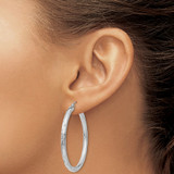 14k White Gold Diamond-cut Hoop Earrings - TF-BDCECEF3-5773