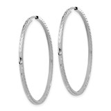 14k White Gold Diamond-cut Square Tube Endless Hoop Earrings - TF-3C60F4DD-4053