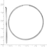 14k White Gold Diamond-cut Square Tube Endless Hoop Earrings - TF-4A7269AC-3506