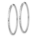 14k White Gold Diamond-cut Square Tube Endless Hoop Earrings - TF-A1854589-9858