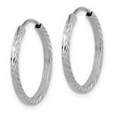 14k White Gold Diamond-cut Square Tube Endless Hoop Earrings - TF-EE70DBA1-7773