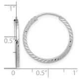 14k White Gold Diamond-cut Square Tube Endless Hoop Earrings - TF-EE70DBA1-7773