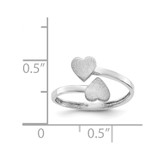 14k White Gold Double Heart Ring