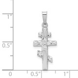 14k White Gold Eastern Orthodox Cross Charm