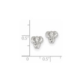 14k White Gold Elephant Earrings
