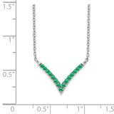 14k White Gold Emerald 18in. V-Necklace