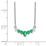 14k White Gold Emerald and Diamond 18 inch Necklace - PM-0340B872-7671