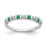 14k White Gold Emerald and Diamond Band - RM-54113460-8318