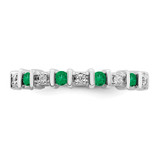 14k White Gold Emerald and Diamond Band - RM-54113460-8318