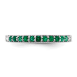 14k White Gold Emerald and Diamond Band - RM-B5D9FC27-3456