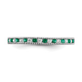 14k White Gold Emerald and Diamond Band - RM-D91F60AD-3462