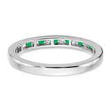 14k White Gold Emerald and Diamond Band - RM-D91F60AD-3462