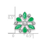 14k White Gold Emerald and Diamond Chain Slide - PM-C9EAB852-5636