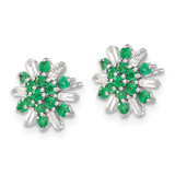 14k White Gold Emerald and Diamond Earrings - EM-1A7B88A4-5686