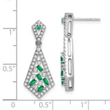 14k White Gold Emerald and Diamond Earrings - EM-A89E8348-9744