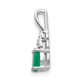 14k White Gold Emerald and Diamond Pendant - XB-14025B4C-8359