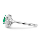 14k White Gold Emerald and Diamond Ring - XB-34612960-6049