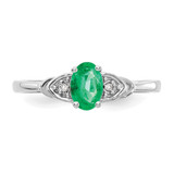 14k White Gold Emerald and Diamond Ring - XB-A9C164E2-3788