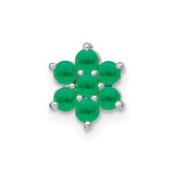14k White Gold Emerald Floral Chain Slide