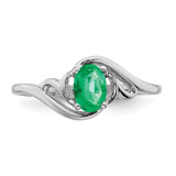 14k White Gold Emerald Ring