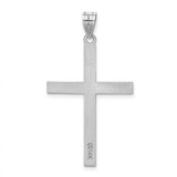14k White Gold Engravable Cross Charm