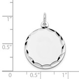 14k White Gold Etched .013 Gauge Engraveable Round Disc Charm - XW-4EB6218D-7494