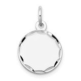 14k White Gold Etched .018 Gauge Engraveable Round Disc Charm - XW-BD9C93C0-9604