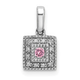 14K White Gold Family Jewelry Diamond Semi-Set Pendant - XM-02CB26F2-1212