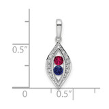 14K White Gold Family Jewelry Diamond Semi-Set Pendant - XM-055D0D3E-6454