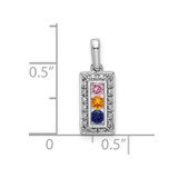 14K White Gold Family Jewelry Diamond Semi-Set Pendant - XM-53223ECD-2702