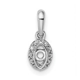 14K White Gold Family Jewelry Diamond Semi-Set Pendant - XM-61229C81-4939