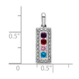 14K White Gold Family Jewelry Diamond Semi-Set Pendant - XM-85899FF8-2154