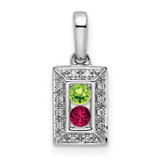 14K White Gold Family Jewelry Diamond Semi-Set Pendant - XM-A4AC0D27-8875