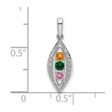 14K White Gold Family Jewelry Diamond Semi-Set Pendant - XM-B9C4A52B-7422