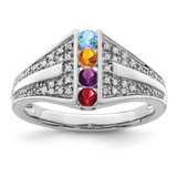 14K White Gold Family Jewelry Diamond Semi-Set Ring - XM-48B604E3-5344