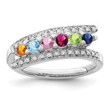 14K White Gold Family Jewelry Diamond Semi-Set Ring - XM-F86ED15D-5324