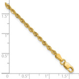 14K 10 inch 2.25mm Diamond-cut Rope with Lobster Clasp Anklet