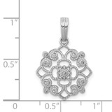 14k White Gold Fancy 1/15ct. Diamond Vintage Pendant