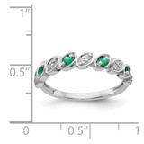14k White Gold Fancy Diamond and Emerald Ring