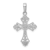 14k White Gold Filigree Cross Charm
