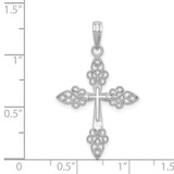 14k White Gold Filigree Cross Pendant - K9-BCB8339E-3775