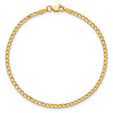14K 10 inch 2.5mm Semi-Solid Curb with Lobster Clasp Anklet