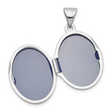 14k White Gold Floral Border 17mm Oval Locket