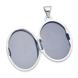 14k White Gold Floral Border 21mm Oval Locket