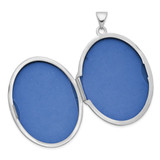 14K White Gold Floral Border 33mm Oval Locket