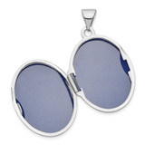 14k White Gold Floral Swirl Design 21mm Oval Locket